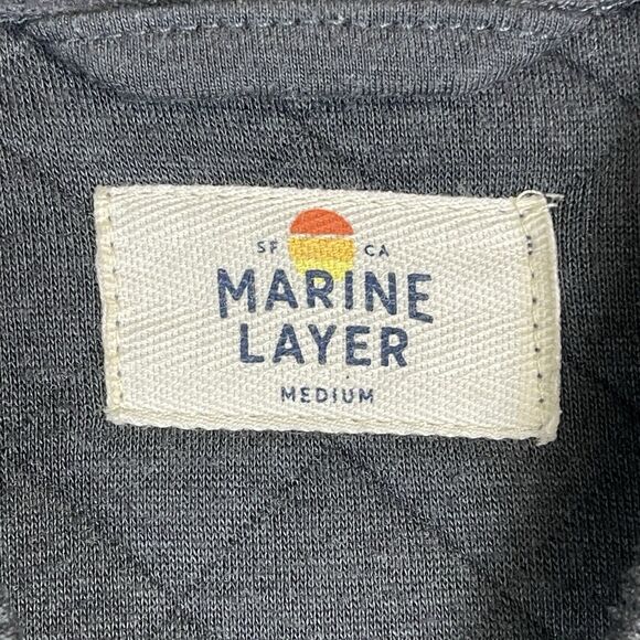 Marine Layer Jacket Adult‎ Medium Gray Quilted Bomber Full Zip Casual Mens - Picture 7 of 13